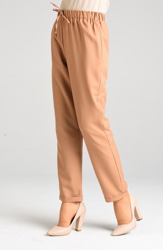 Elastic waist Double-leg Trousers 0287-01 Caramel 0287-01