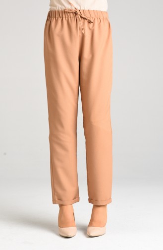 Elastic waist Double-leg Trousers 0287-01 Caramel 0287-01