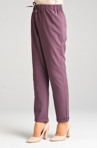 Elastic waist Double-leg Trousers 0287-03 Dark Lilac 0287-03