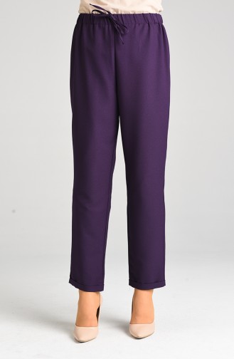 Elastic waist Double-leg Trousers 0287-04 Purple 0287-04