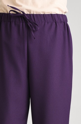 Elastic waist Double-leg Trousers 0287-04 Purple 0287-04