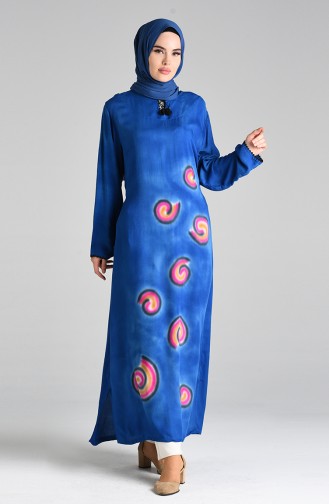 Saks-Blau Hijab Kleider 32205-01
