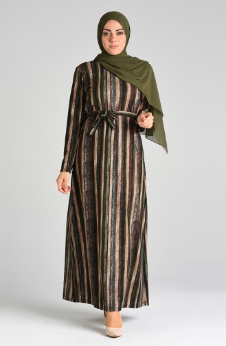 Khaki Hijab Kleider 5709C-03