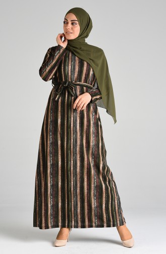 Khaki Hijab Kleider 5709C-03