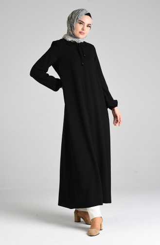 Schwarz Hijab Kleider 19019-01