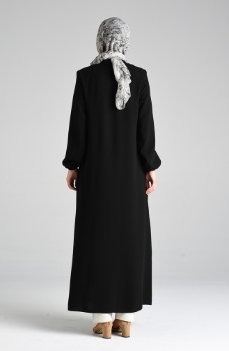 Schwarz Hijab Kleider 19019-01