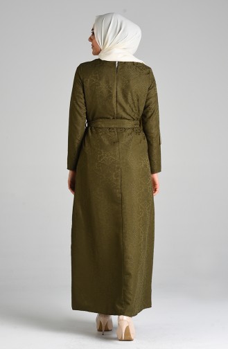 Khaki Hijab Kleider 6473-01