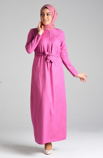 Robe Hijab Rose Pâle 6473-06