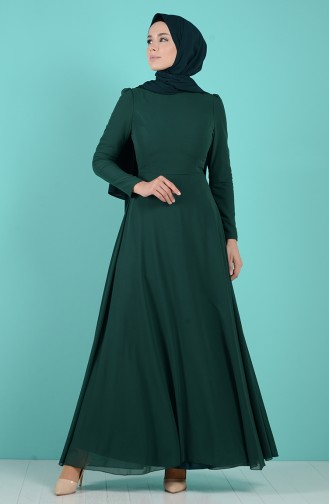 فستان أخضر زمردي 5240-01