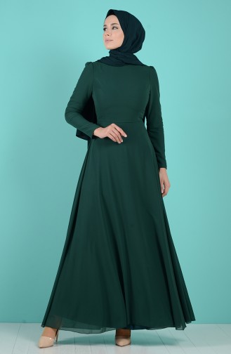 Smaragdgrün Hijab Kleider 5240-01