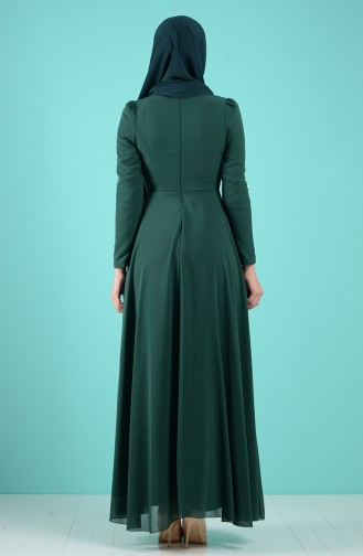 Smaragdgrün Hijab Kleider 5240-01