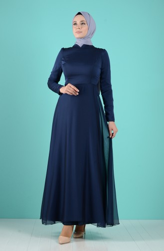 Dunkelblau Hijab Kleider 5240-07