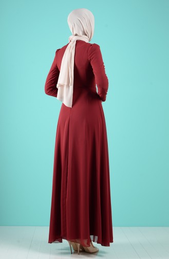Dunkel Weinrot Hijab Kleider 5240-12