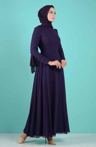 Dunkelviolett Hijab Kleider 5240-13