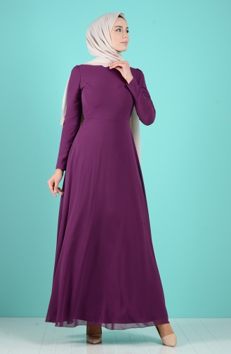 Hakim Yaka Elbise 5240-14 Mor