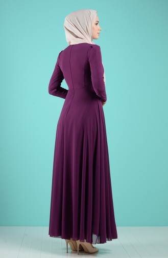 Hakim Yaka Elbise 5240-14 Mor