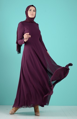 Dunkel-Zwetschge Hijab Kleider 5240-15