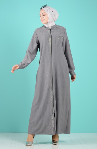 Dark gray Abaya 8373-01