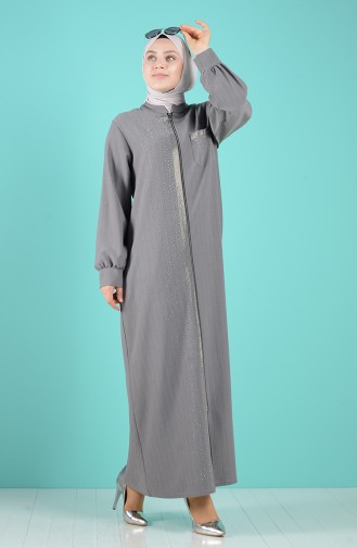 Dark gray Abaya 8373-01