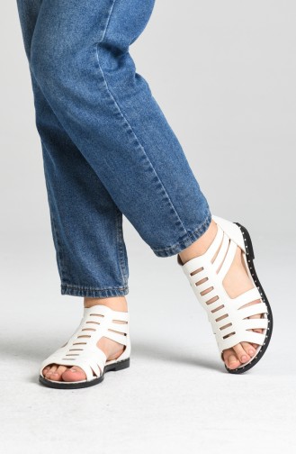 White Woman Flat Shoe 0010-07