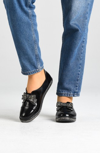 Schwarz Tägliche Schuhe 1057-03
