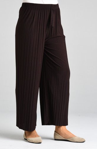 Pleated wide Leg Pants 2014-01 Brown 2014-01