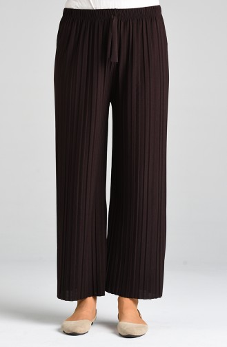 Pleated wide Leg Pants 2014-01 Brown 2014-01