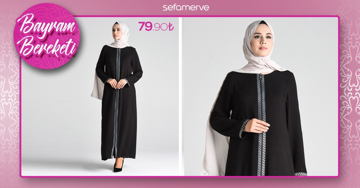 Fermuarli Namaz Ferace 0617 01 Siyah 0617 01 Sefamerve