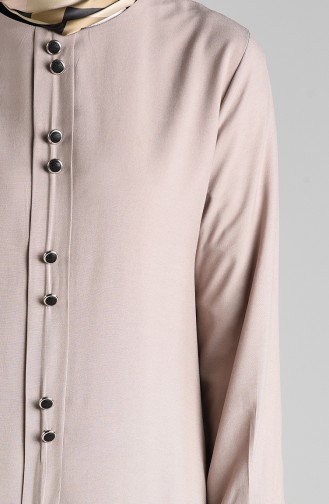 Düğme Detaylı Tunik Pantolon İkili Takım 11001-09 Vizon