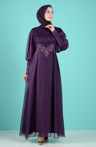 Lila Hijab-Abendkleider 52776-04