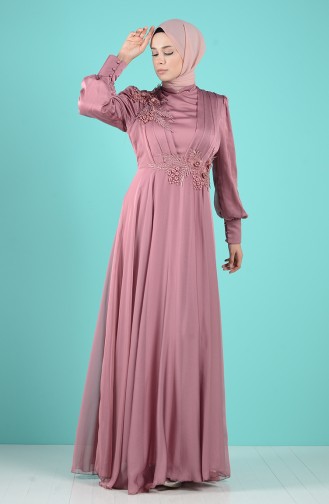 Beige-Rose Hijab-Abendkleider 52780-02