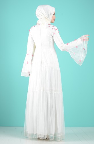 Naturfarbe Hijab-Abendkleider 12001-01