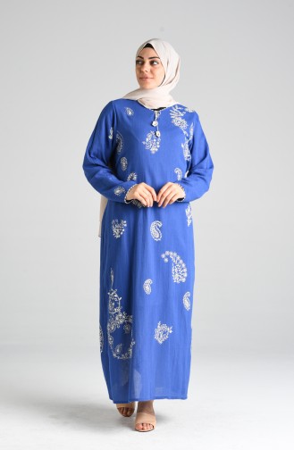 Saks-Blau Hijab Kleider 0044-06