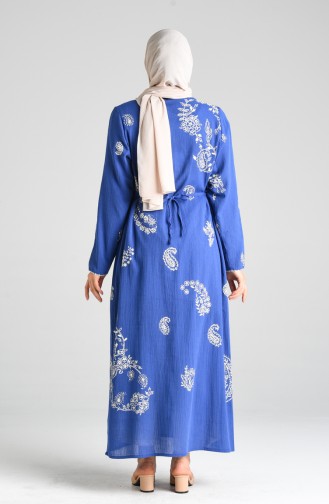 Saks-Blau Hijab Kleider 0044-06