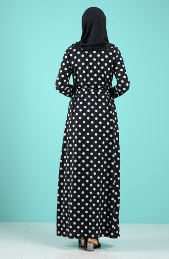 Schwarz Hijab Kleider 5708T-01