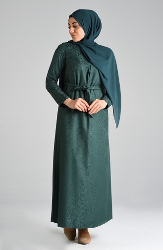 Smaragdgrün Hijab Kleider 6473-03