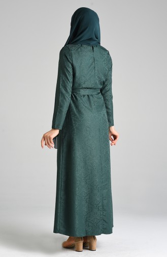 Robe Hijab Vert emeraude 6473-03