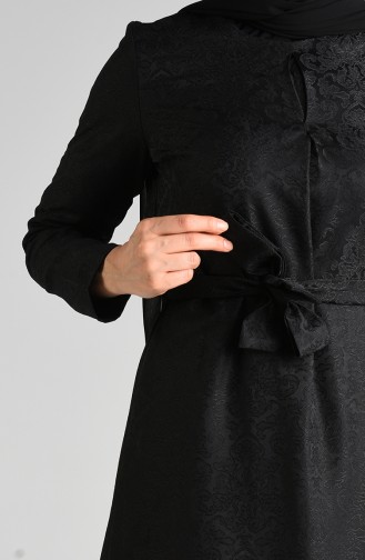 Schwarz Hijab Kleider 6473-05