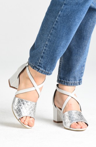 Silver Gray High Heels 9049-02