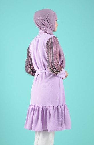 Garnili Kuşaklı Tunik 4009-04 Lila