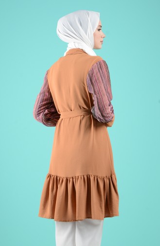 Garnili Kuşaklı Tunik 4009-09 Camel