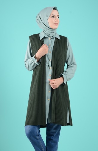 Dark Khaki Gilet 4225-08