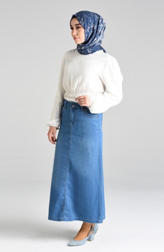 Jeansblau Rock 2108-01