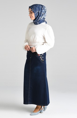 Dark Navy Blue Rok 2168-03