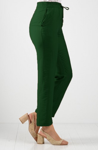 Aerobin Fabric Trousers with Pockets 0151a-08 Green 0151A-08