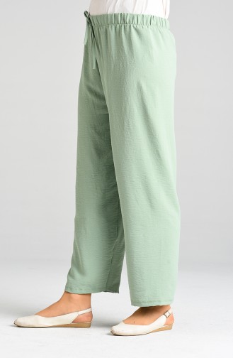 Aerobin Fabric wide-leg Trousers 1027-03 Sea Green 1027-03