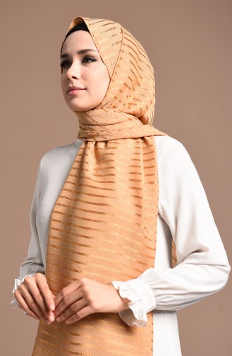 Otantik Sim Şeritli Şal 13180-18 Hardal