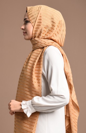 Otantik Sim Şeritli Şal 13180-18 Hardal