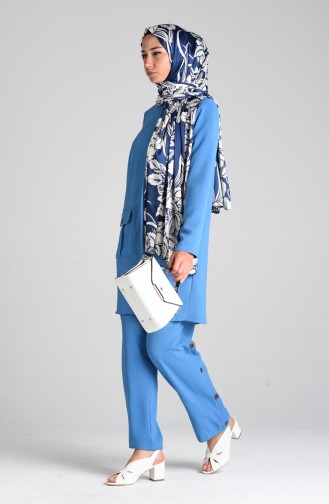 Aerobin Fabric Tunic Trousers Double Suit 5550-02 Blue 5550-02