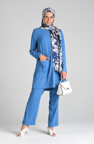 Aerobin Fabric Tunic Trousers Double Suit 5550-02 Blue 5550-02